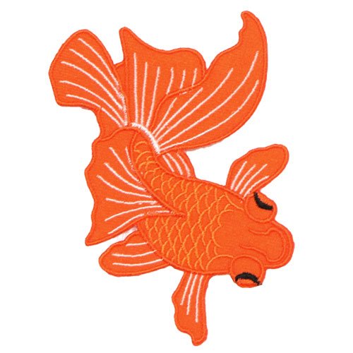 SALE！大作創作アップリケ　干物 Amazon.co.jp: 刺繍アイロンワッペン・アップリケ【金魚】 (赤橙